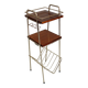 Magazine rack with 2 shelves and lighting from the 50s/60s