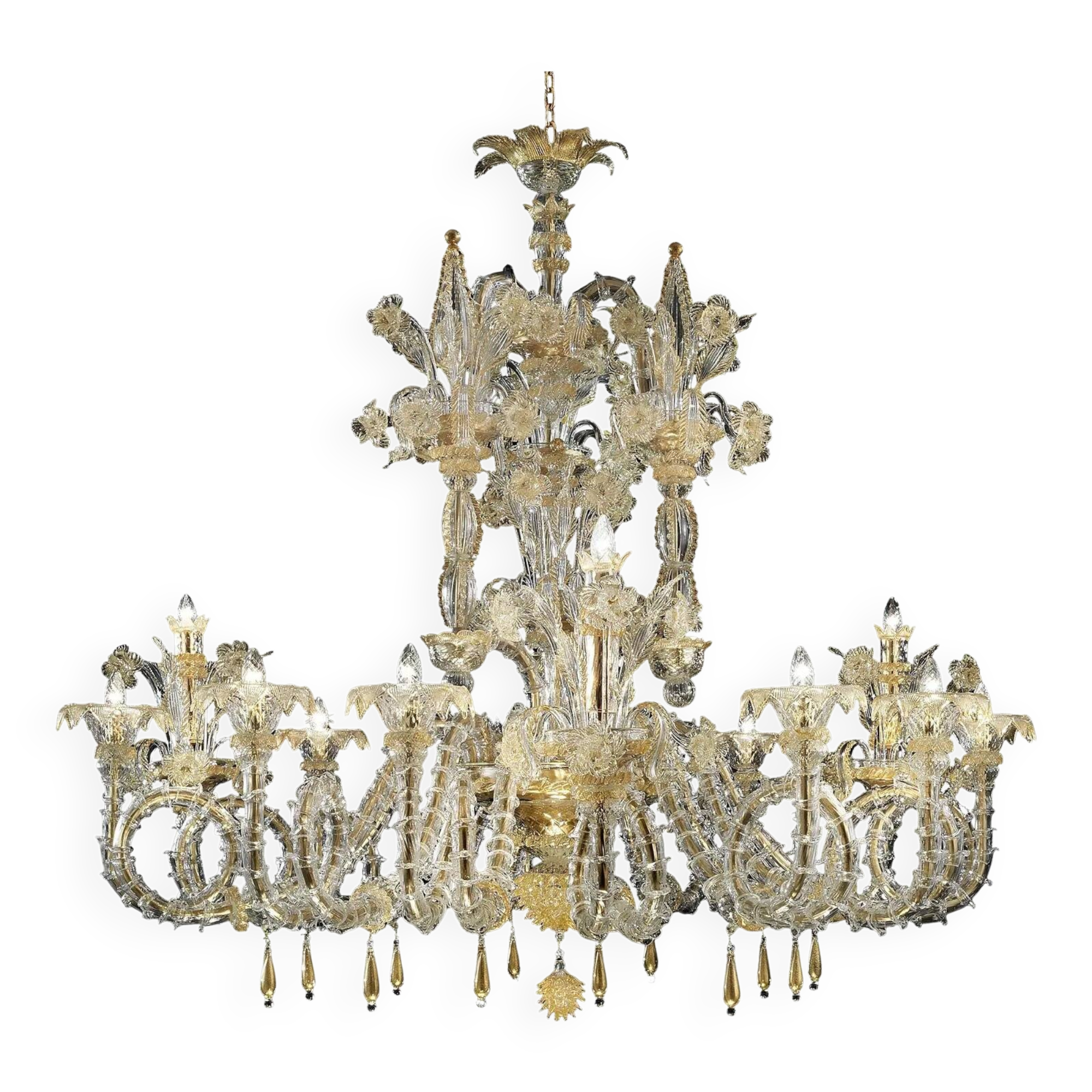 Handcrafted Imperial Venetian Murano Glass Ca’ Rezzonico Chandelier