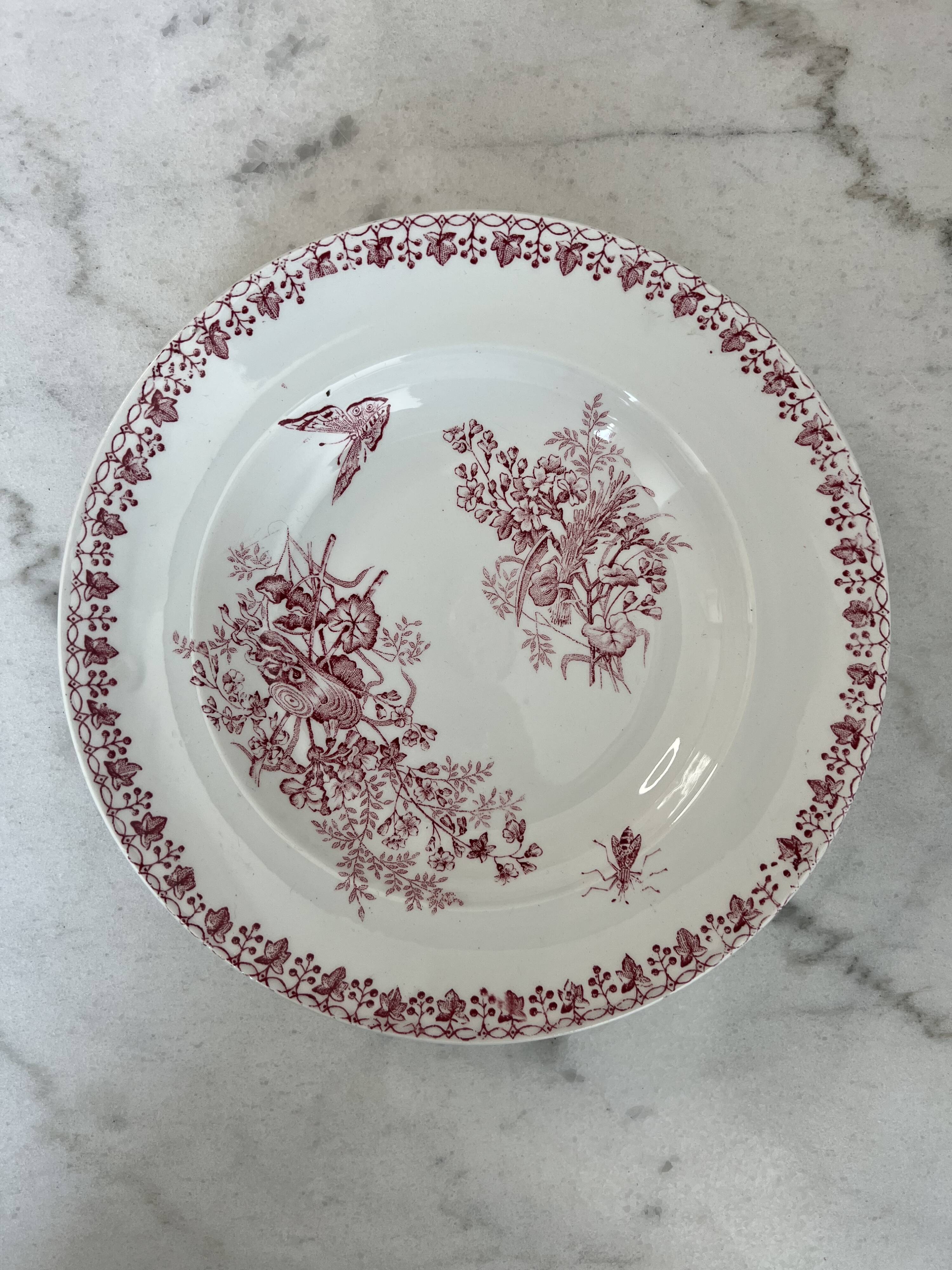 Set of 6 Terre de Fer Terre de Fer plates Onnaing Moisson