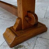 Pair of oak monastic community benches, France, early 20th century