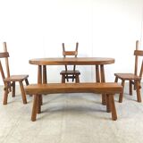 Vintage brutalist dining set, 1960s