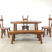 Vintage brutalist dining set, 1960s