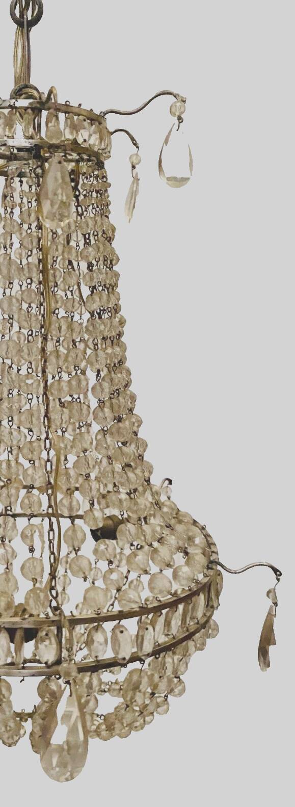 Louis XV style basket chandelier with 20th century tassels