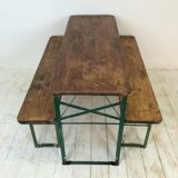 Vintage German beer table and benches of custom length
