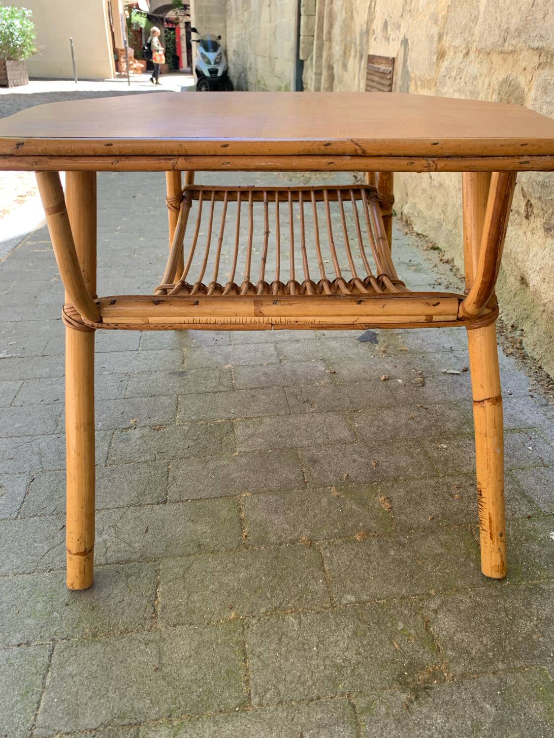 Vintage rattan coffee table