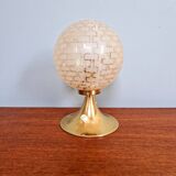 Space Age brass and textured glass table lamp, 1970s