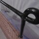 Black metal and rattan bed frame