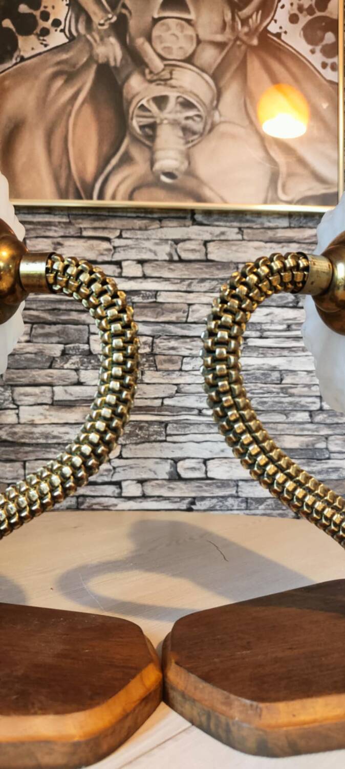 Art Deco 1950s brass wall lights