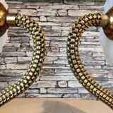 Art Deco 1950s brass wall lights