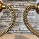 Art Deco 1950s brass wall lights