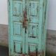 Old wooden cabinet with beautiful green patina