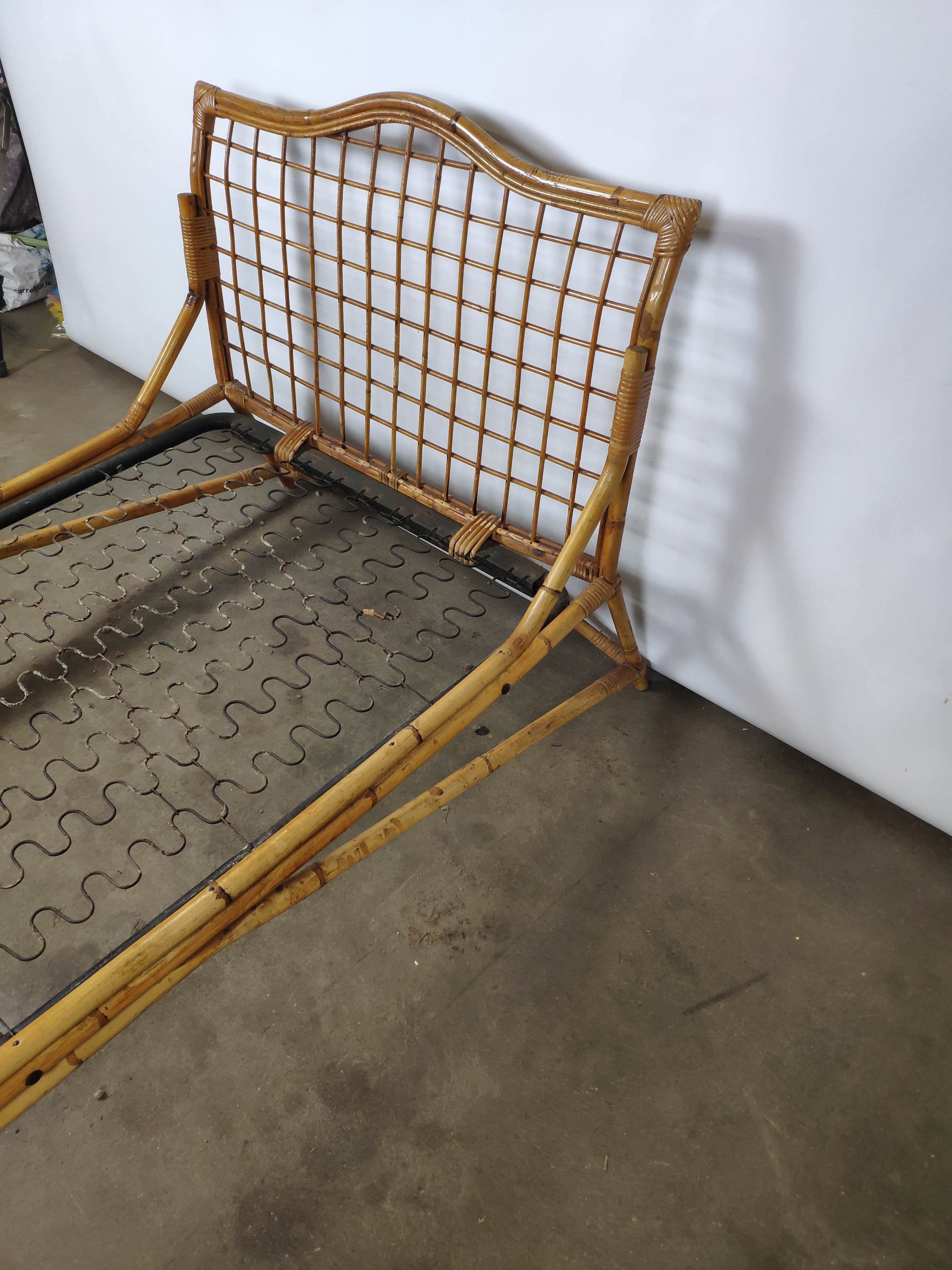 90X187 vintage rattan bed