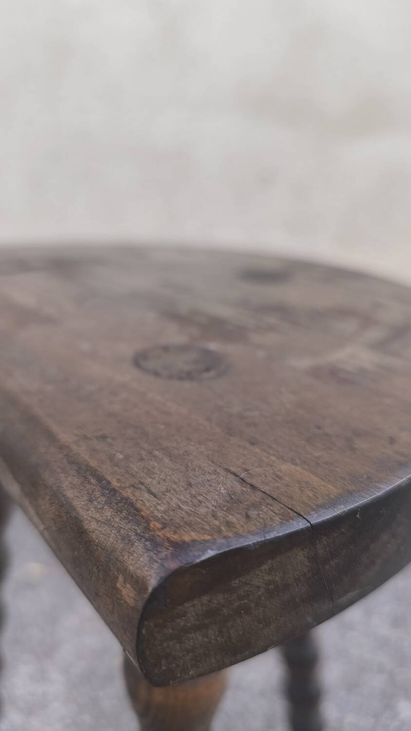 Turned wooden tripod stool 1960