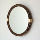 Miroir mural pivotant Space Age en plastique fumé, France années 70