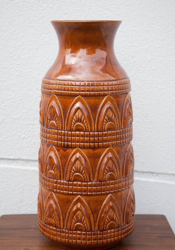 Large ceramic vase, Vase 1485 50, brown vase, ceramic vase, collection, umbrella holder