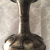 Atypical metal lamp medieval globe opaline style