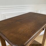 Console, Vintage side table with a drawer and a low shelf in solid wood