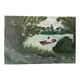 Old oil painting on canvas of a vintage landscape