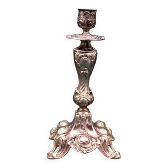 Large Silver Metal Candlestick - Late 19th Century - French Antique