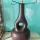 Large vintage ceramic floor lamp accolay & brutalist copper - 10