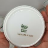 11 cups coffee and sugar pot décor lotus orange 70s