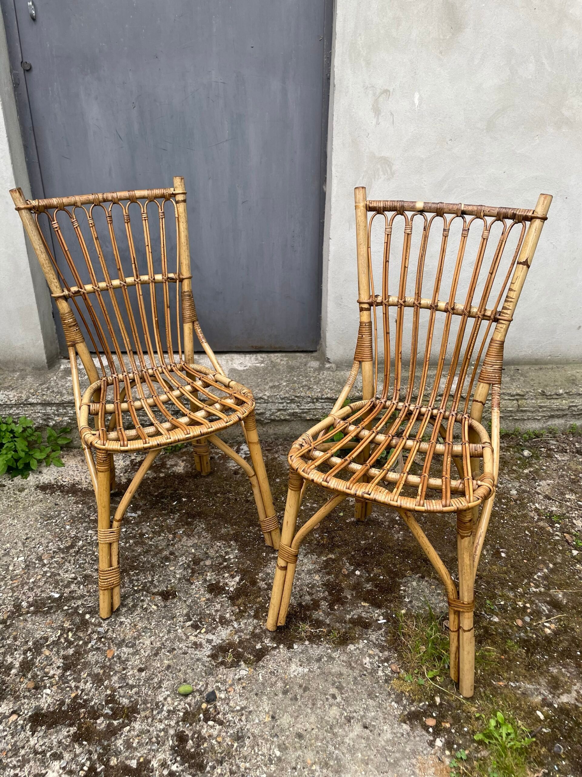 Pair of rattan chairs