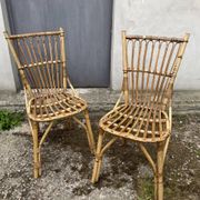 Paire de chaises en rotin