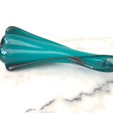 Vase peacock blue peacock blown soufflé