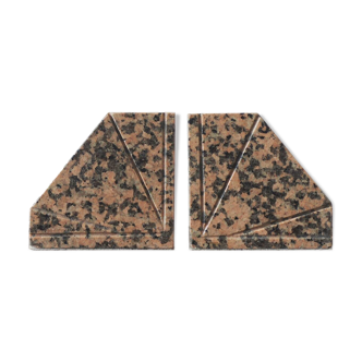 Art Deco Granite Bookends, Set of 2