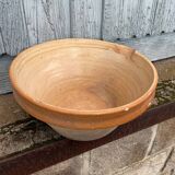Large flat terracotta salad bowl