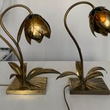 Table lamps in brass and enamel