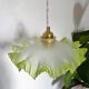 Vintage green and white serrated pendant light