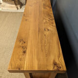 Brutalist low sideboard in solid elm