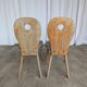 Set of 2 Rustic Primitive Wooden Chairs / Weathered Farmhouse Dining Chairs
