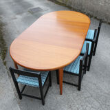 Danish teak extendable round table of the years 60