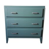 Commode des années 50 en bois vert d'eau