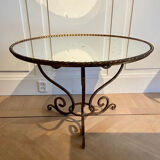 Gilded Coffee table with antique glass mirror top