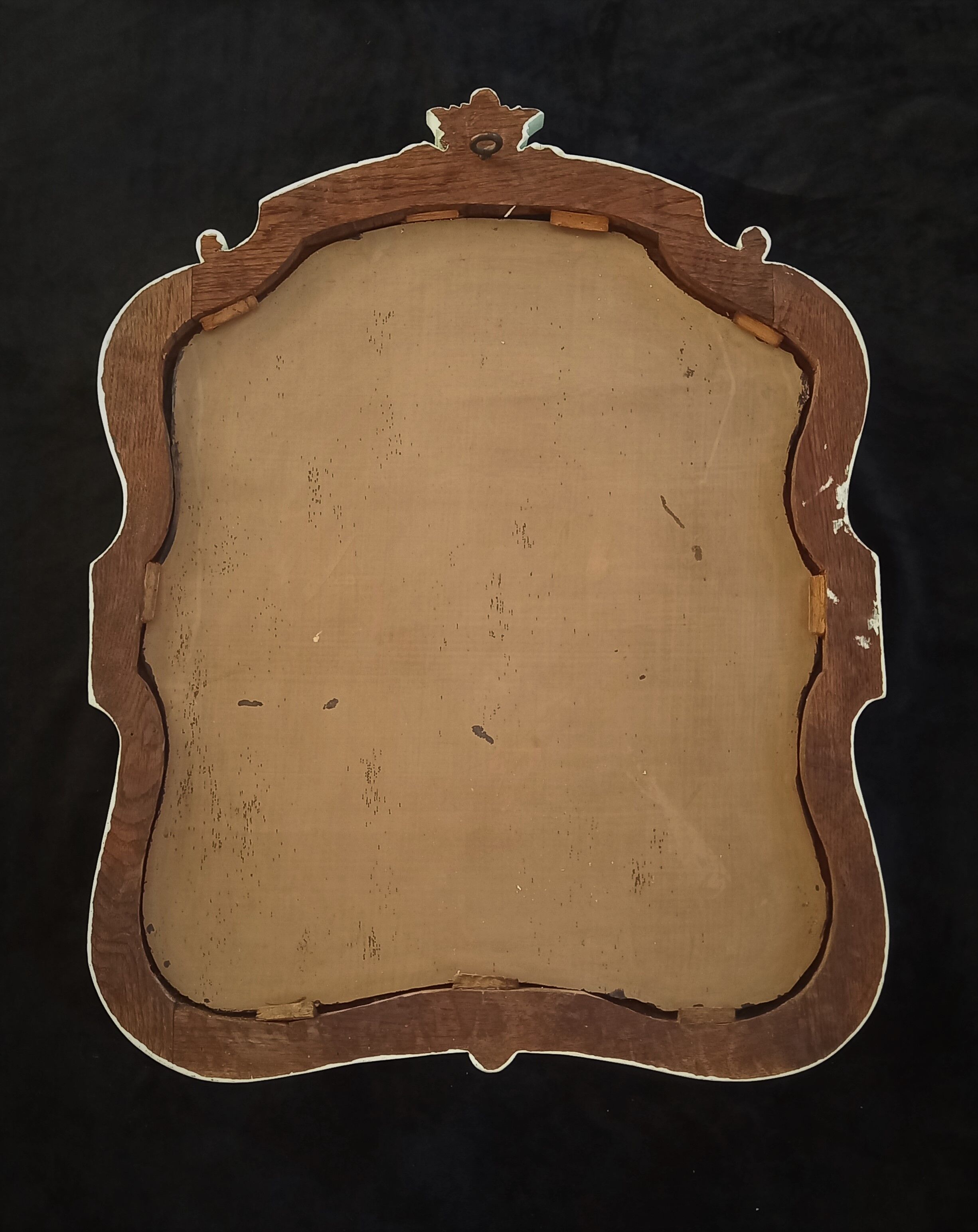 Old mirror carved baroque style in green linden & gold