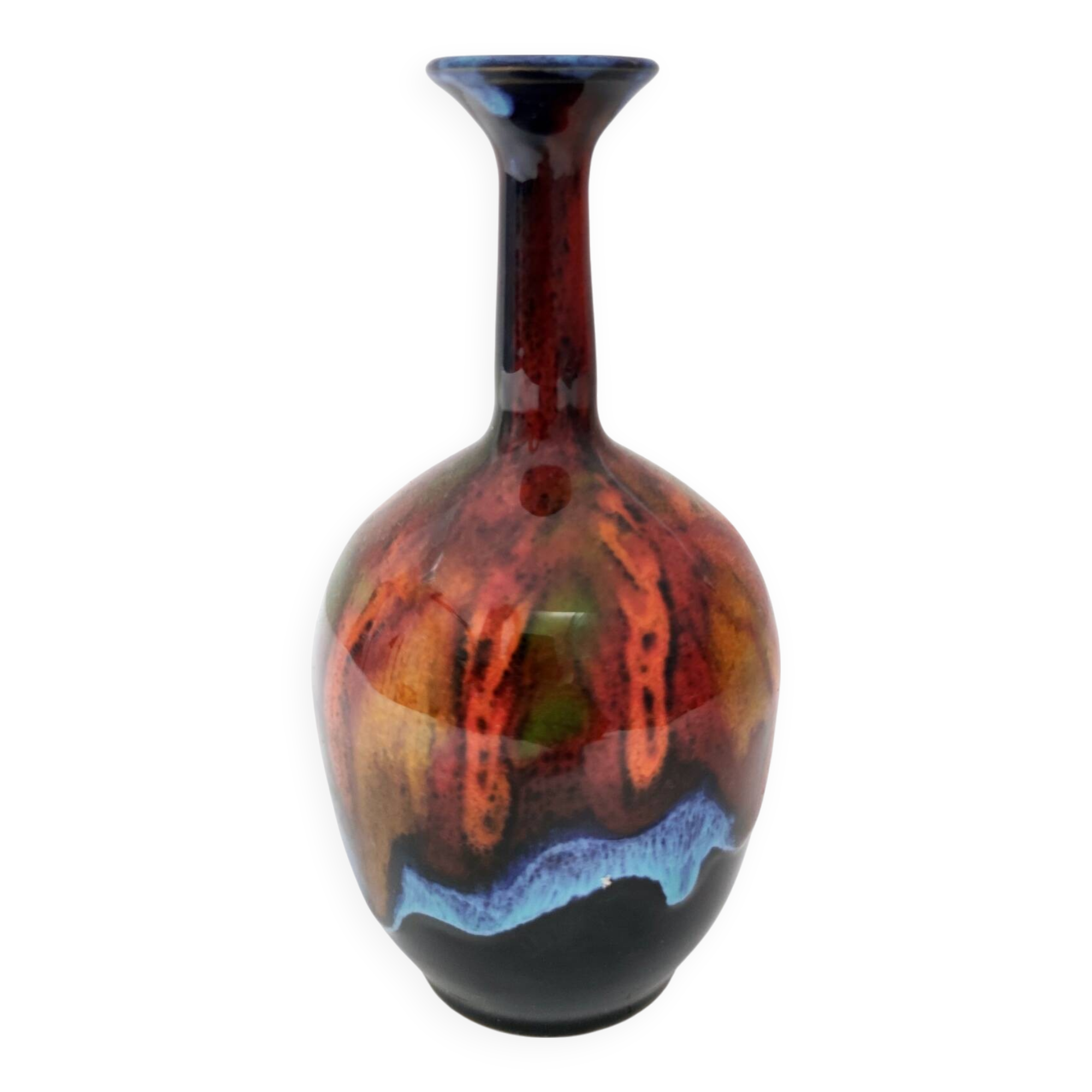 Glazed Earthenware Vase by Giovanni Poggi for San Giorgio Albisola Ceramics