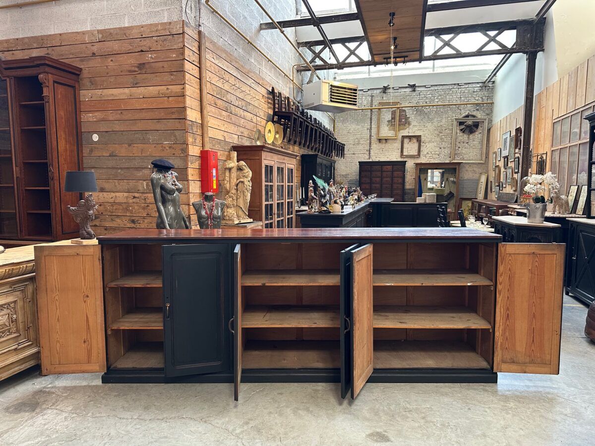 Large patinated workshop furniture