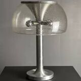 Midcentury space age large glass mushroom table lamprey Temde, 1960s