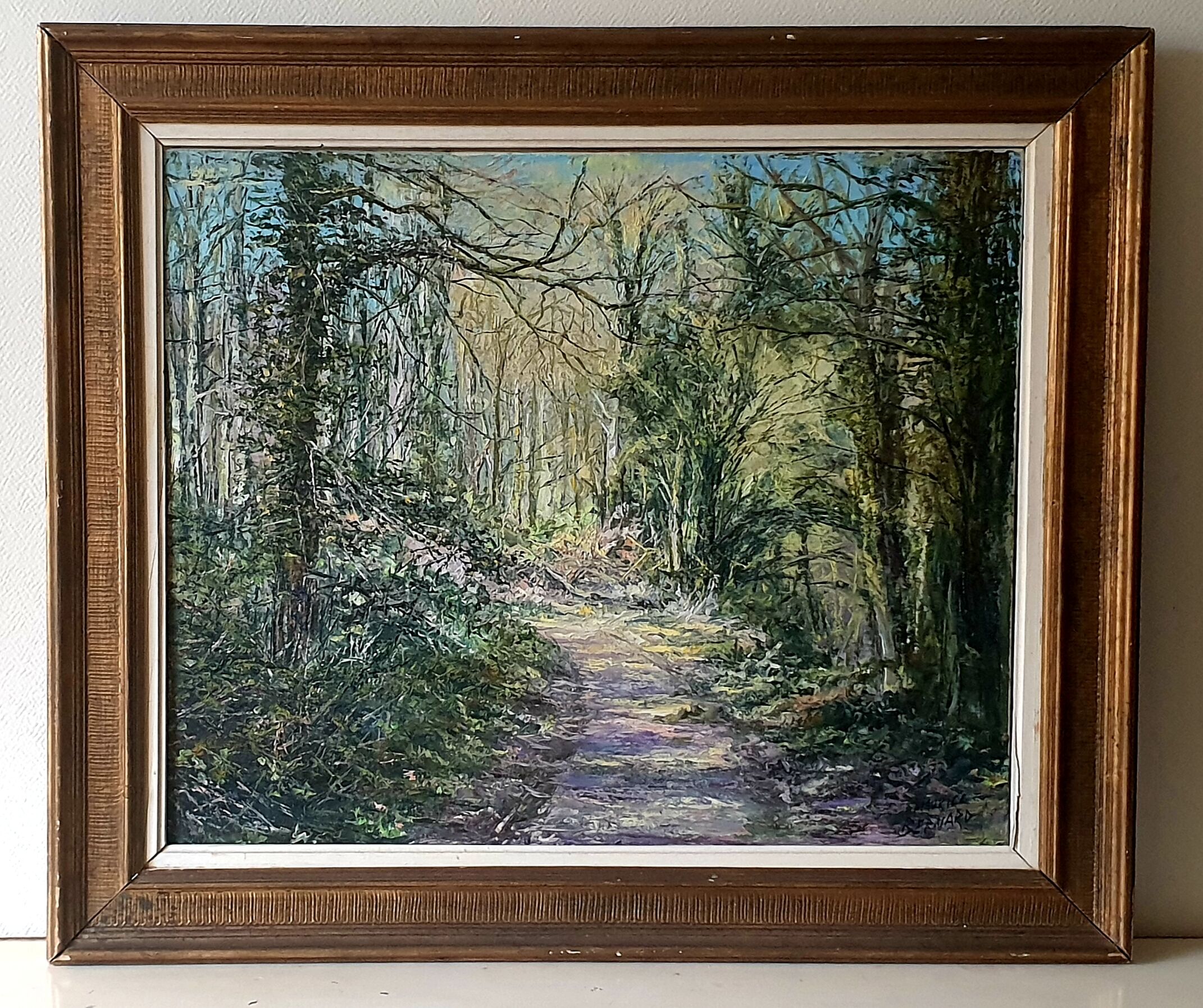 Large dated painting, signed and framed by the artist Maurice Bernard, 1933