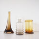Set of vintage smoked glass vases