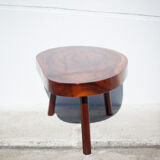 Wood coffee table, tripod table, thick wood table, living room table, brutalist, design, furniture