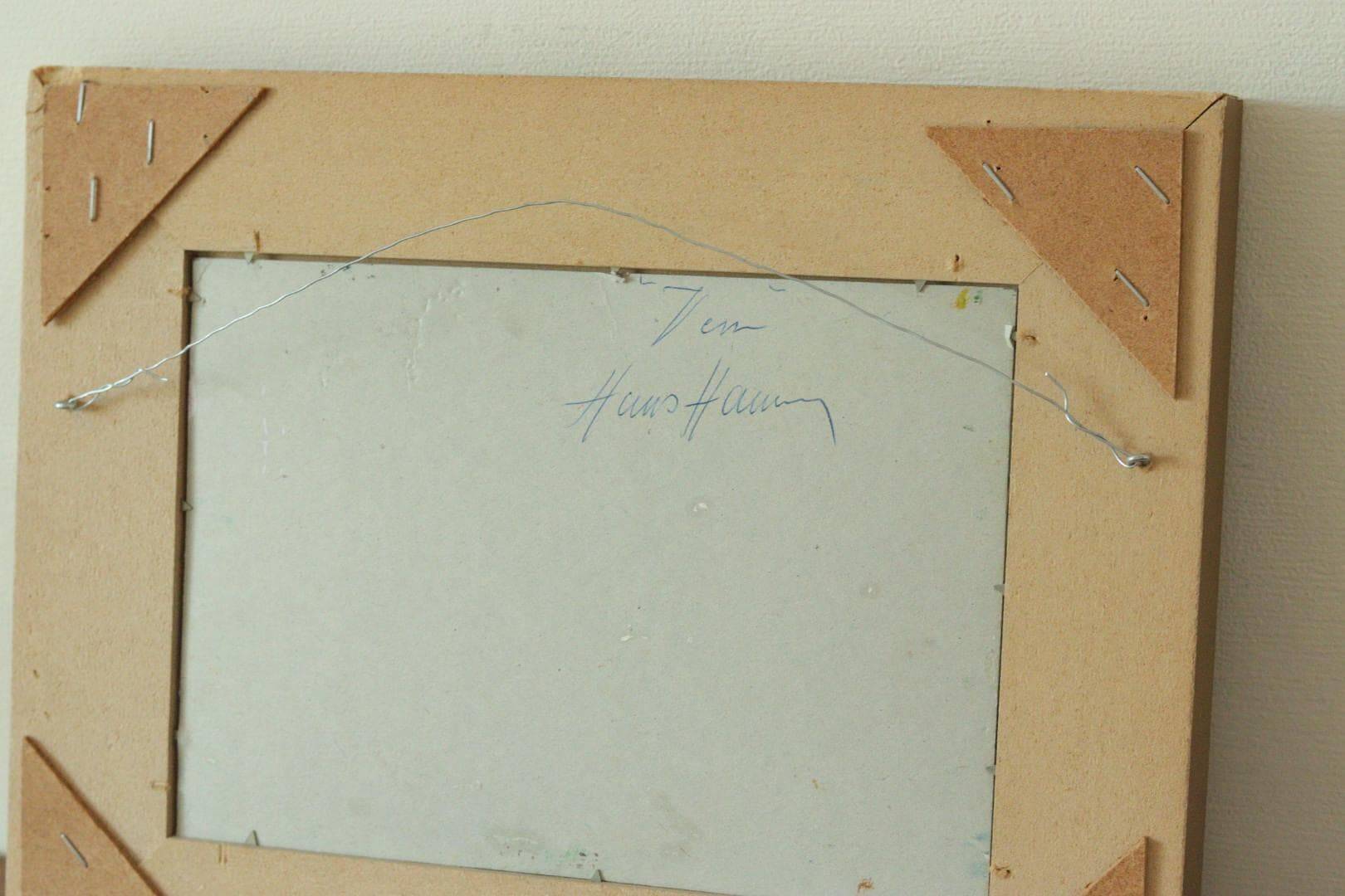 Original vintage landscape painting on panel – Hans Hansen