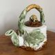 Chinese-American Majolica Turtle & Underwater Landscape Teapot, Vintage Shiwan Ware by RC Creations