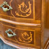 Vintage Inlay Wood Chest of Drawers in the Style of Louis XIV