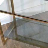 Italian glass and gold metal shelf from Artelano 1970