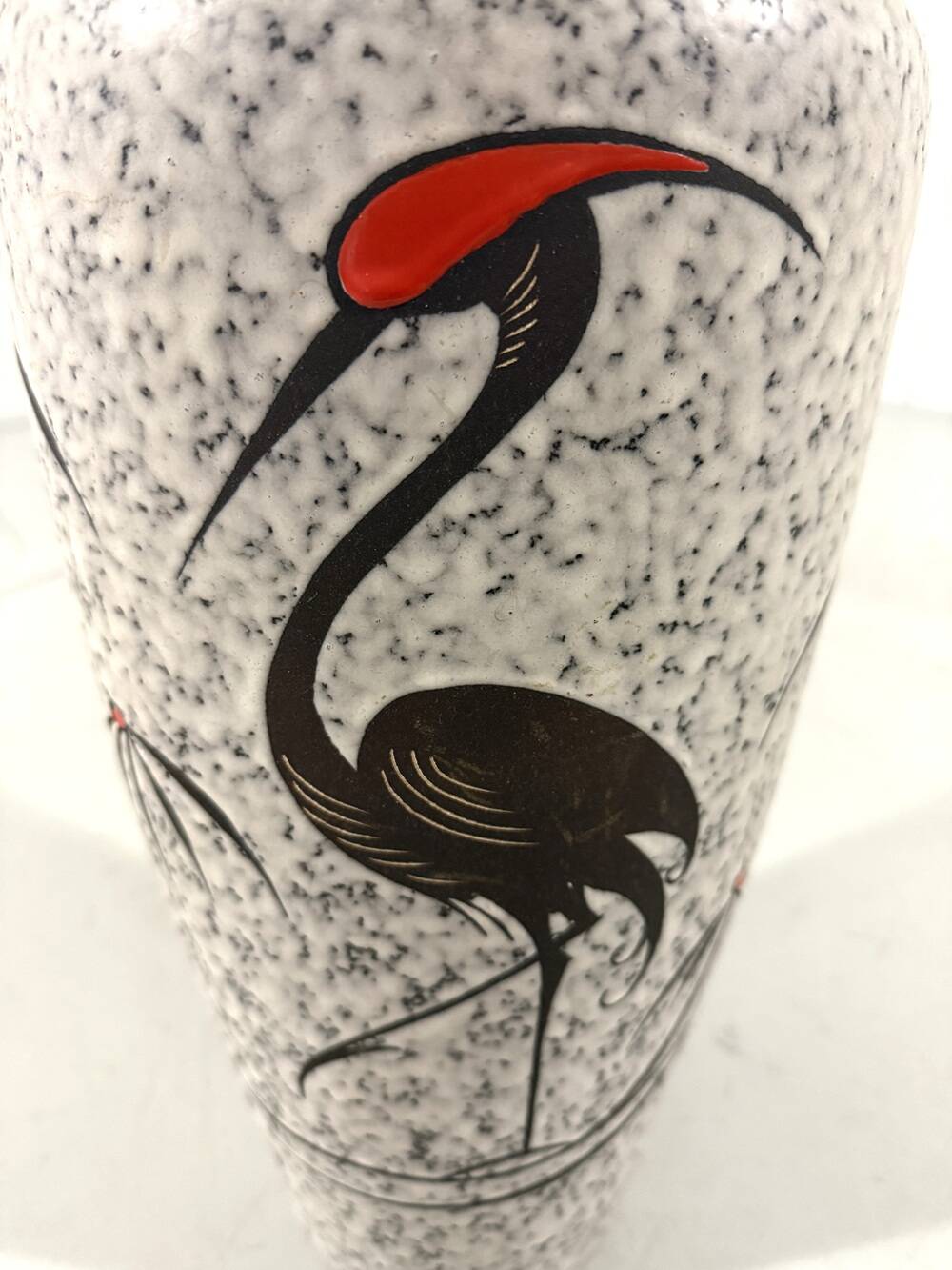 West-Germany pottery vase crane floor vase 1960’s