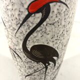 West-Germany pottery vase crane floor vase 1960’s